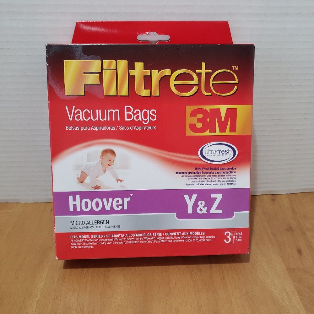Filtrete Hoover Type Y‎ & Z Vacuum Bags Pkg. of 3 New in Box